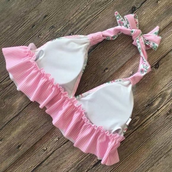 LAST ONE! Pink Ruffle Floral Bikini Set (Small) - Picture 4 of 4